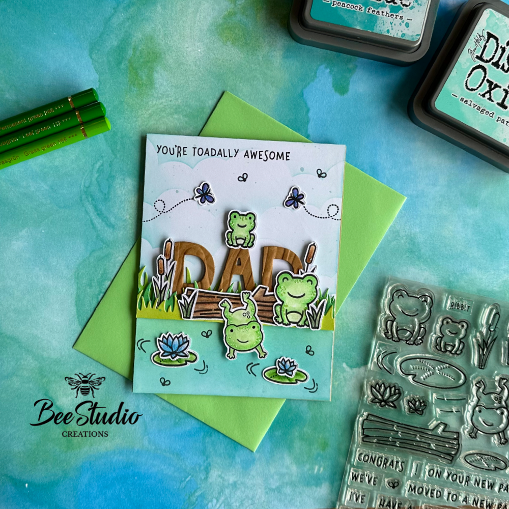 Toadally Awesome handmade Father's Day card. 