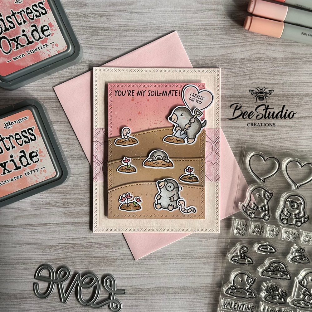 You're my soil-mate! Mole themed card.